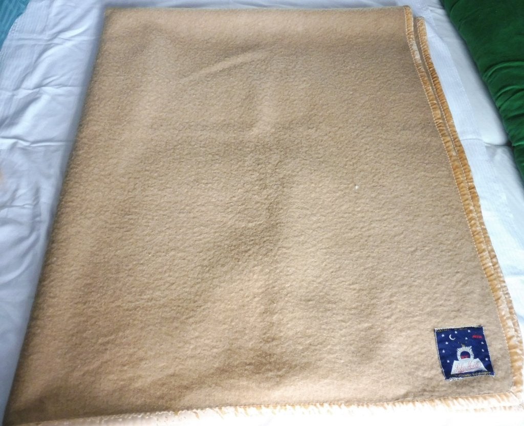 Vintage Sole Mio wollen deken  200 x 235 cm, Ophalen, Gebruikt