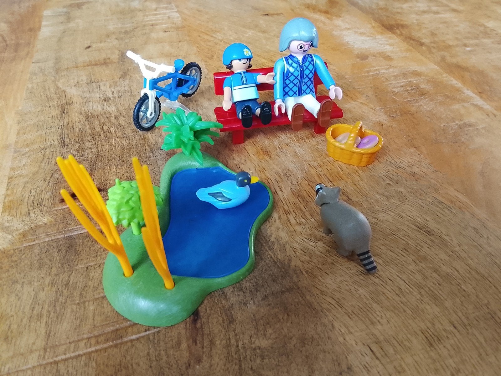 Playmobil set: Picknick in het park met wasbeer en fiets, Ophalen of Verzenden