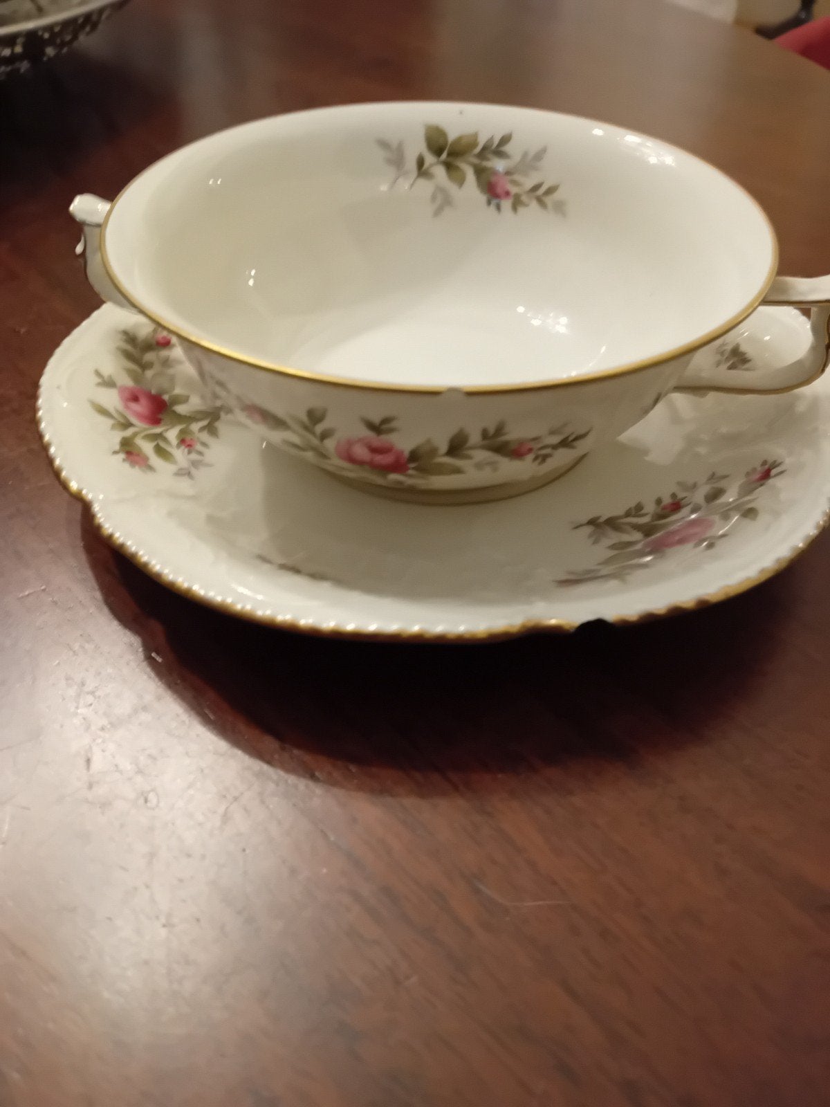 Rosenthal Sanssouci soepkop met schotel, bloemmotief, Ophalen of Verzenden