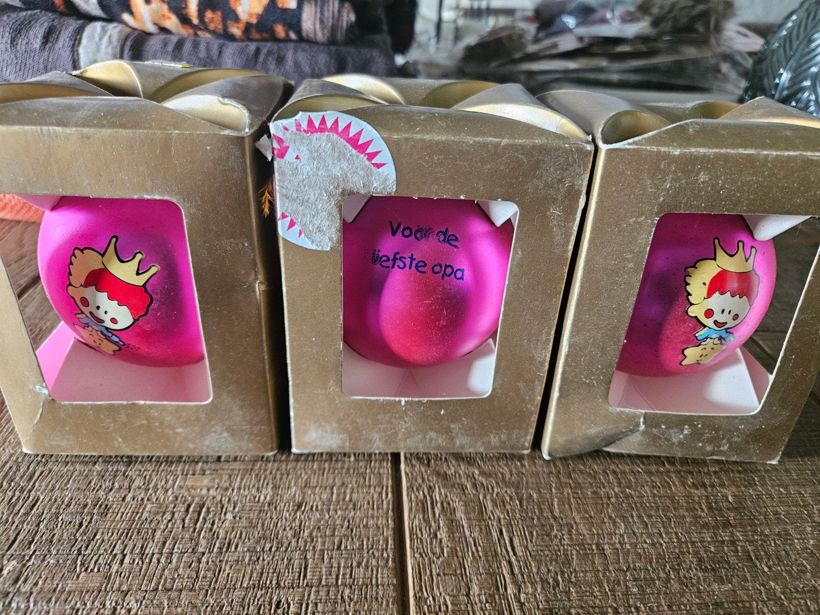 3 Nieuwe roze Kerstballen, Ophalen of Verzenden, Nieuw