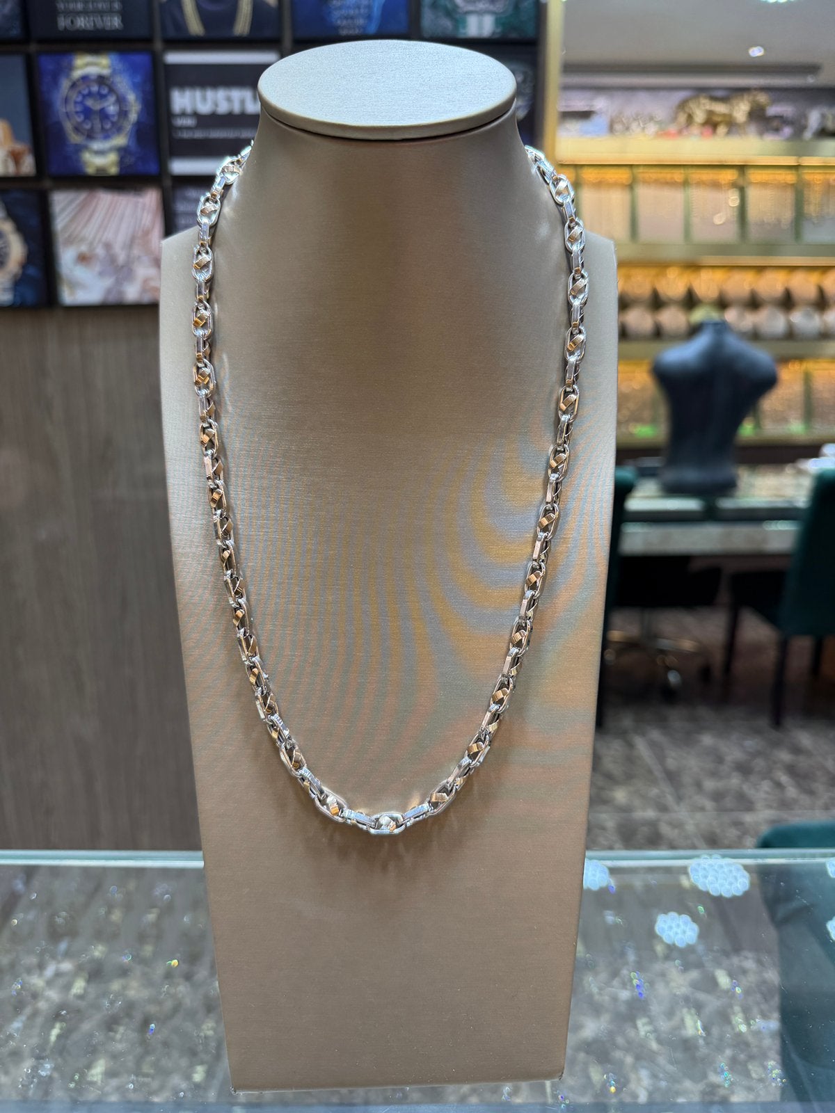18KT Goud - 26.1 Gram - Ketting - MONTANA - Wit Goud, Ophalen, Nieuw, Goud