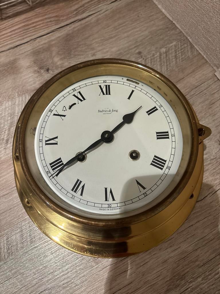 Vintage scheepsklok van Andries de Jong, Antiek en Kunst, Antiek | Klokken, Ophalen of Verzenden