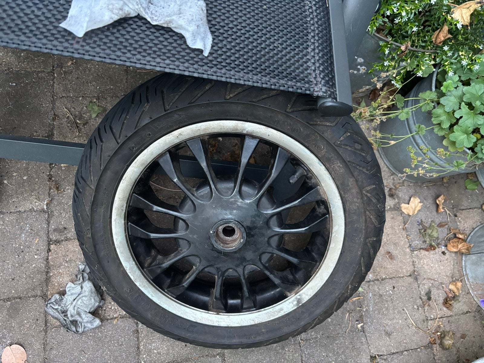 Vespa Sprint achtervelg met goede band en grote trommel, Ophalen of Verzenden, Gebruikt, Overige typen, Vespa