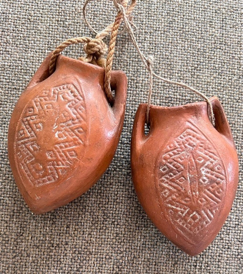 Twee oude terracotta vaasjes uit Egypte, Antiek en Kunst, Ophalen of Verzenden