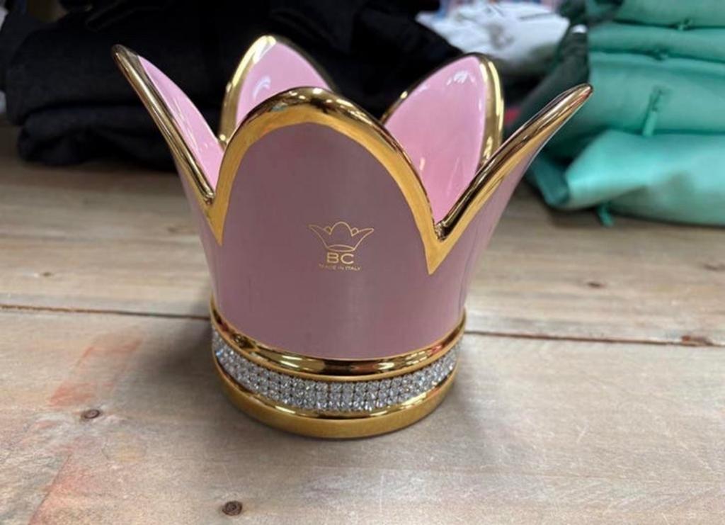 Prachtige porseleinen kroon met 24kt bladgoud en Swarovski, Ophalen of Verzenden