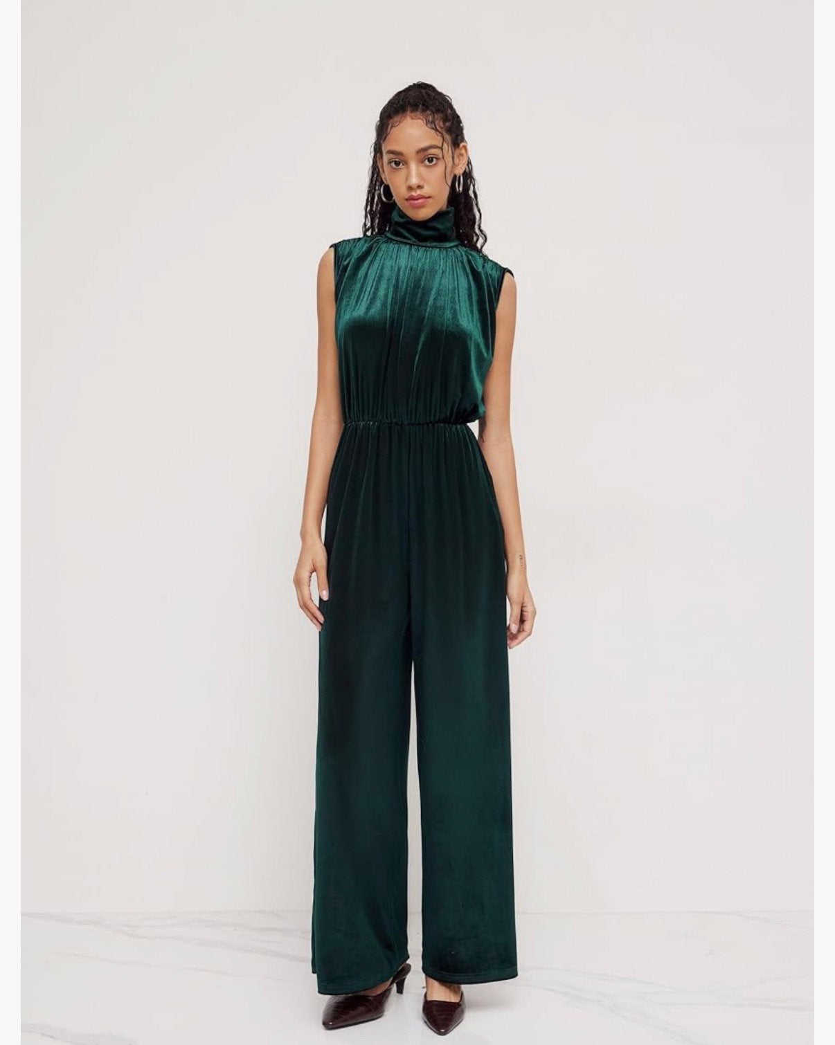 Groene velvet jumpsuit Cider NIEUW maat S, Ophalen of Verzenden, Nieuw, Maat 36 (S), Groen