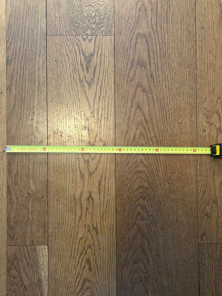 Franse eiken houten vloerplanken – ca. 35/40 m² + olie, Doe-het-zelf en Verbouw, Hout en Planken, Ophalen, Gebruikt, 25 tot 50 mm