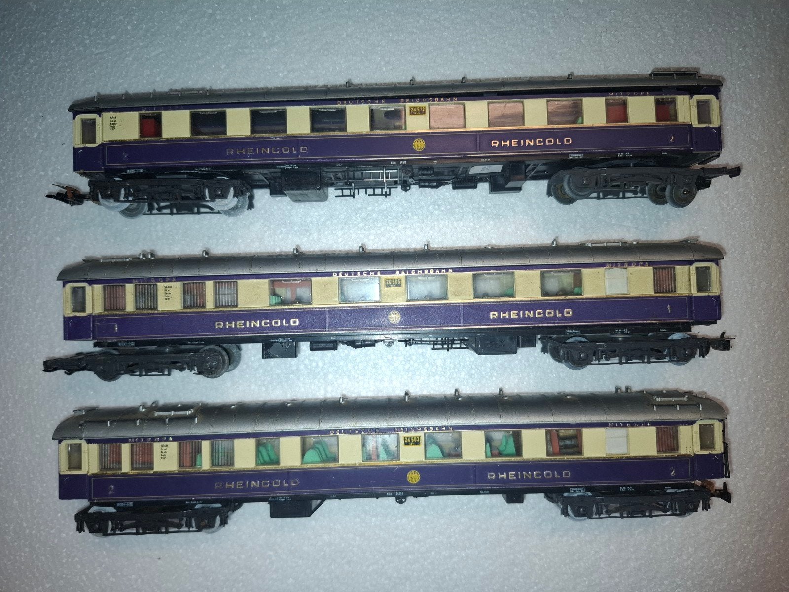 liliput rheingold personen wagons in ho, Gebruikt, Gelijkstroom, Wagon, Ophalen of Verzenden