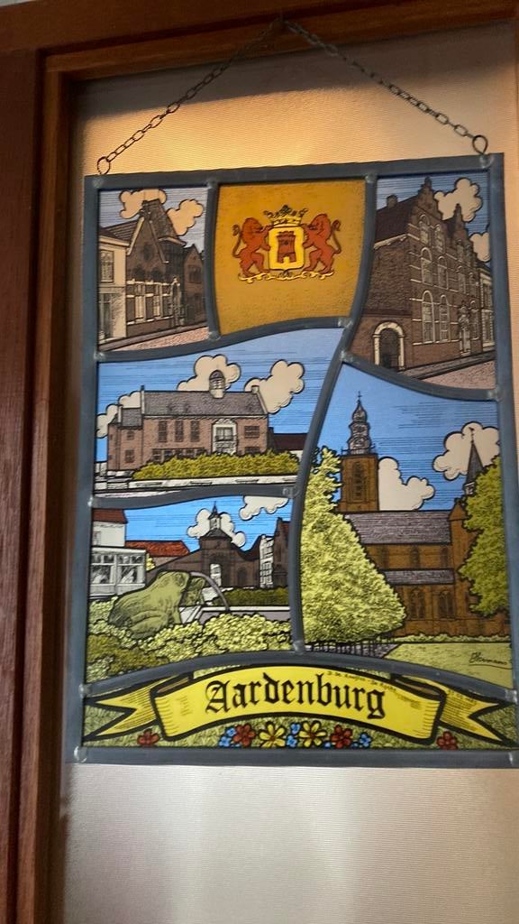 Glas in Lood met afbeeldingen  Aardenburg, Antiek en Kunst, Ophalen of Verzenden