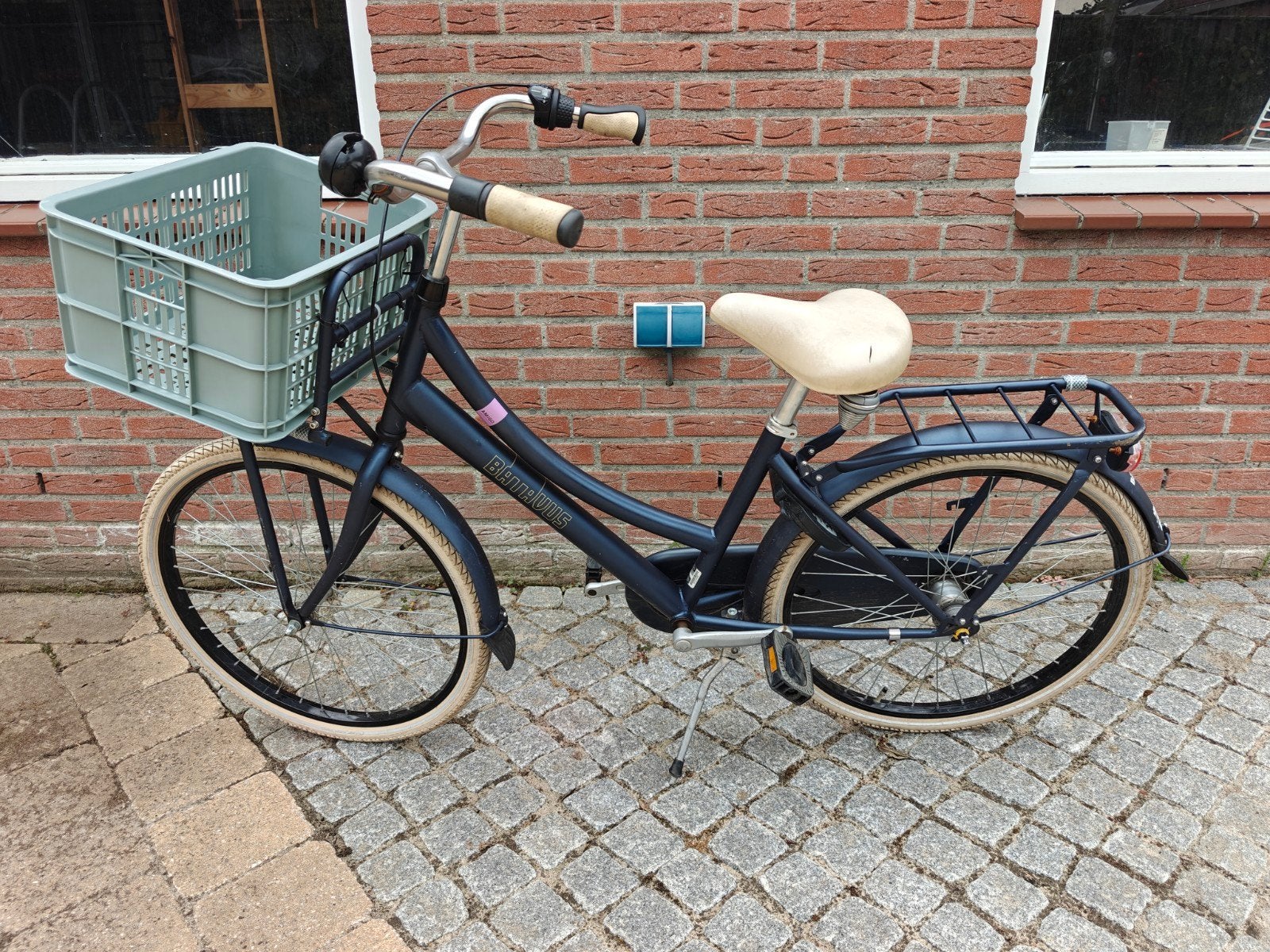 Batavus Amigo  meidenfiets (24 inch) met voordrager en krat, Terugtraprem, Gebruikt, Versnellingen, Batavus