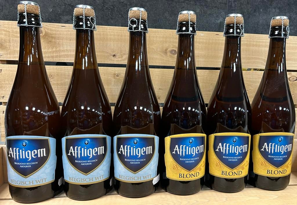 6 flessen Affligem 3 x BLOND en 3 x BELGISCH WIT, Ophalen of Verzenden, Zo goed als nieuw, Flesje(s), Overige merken