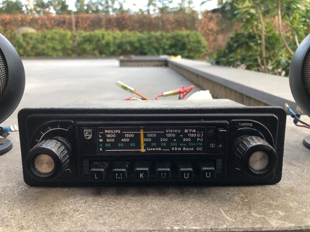 Te koop : Philips auto radio plus boxen, Ophalen of Verzenden, Gebruikt