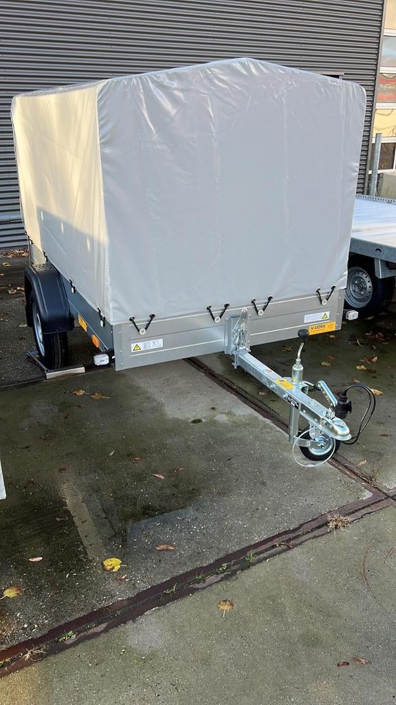Enkelasser aanhangwagen met waterdichte huif, Ophalen of Verzenden, Zo goed als nieuw