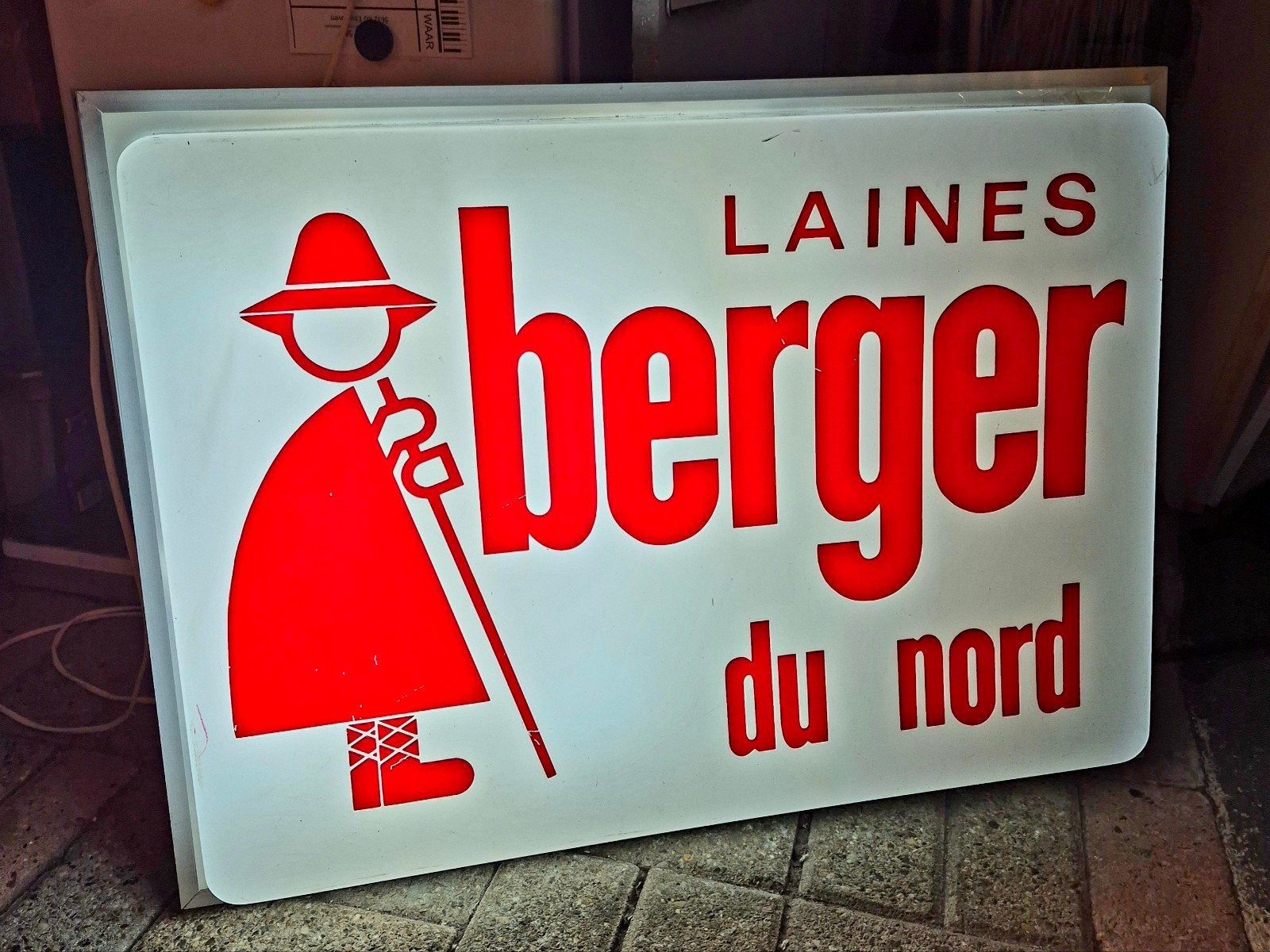 Vintage, Franse lichtbak Berger du Nord, breiwol & garens, Ophalen, Gebruikt, Lichtbak of (neon) lamp