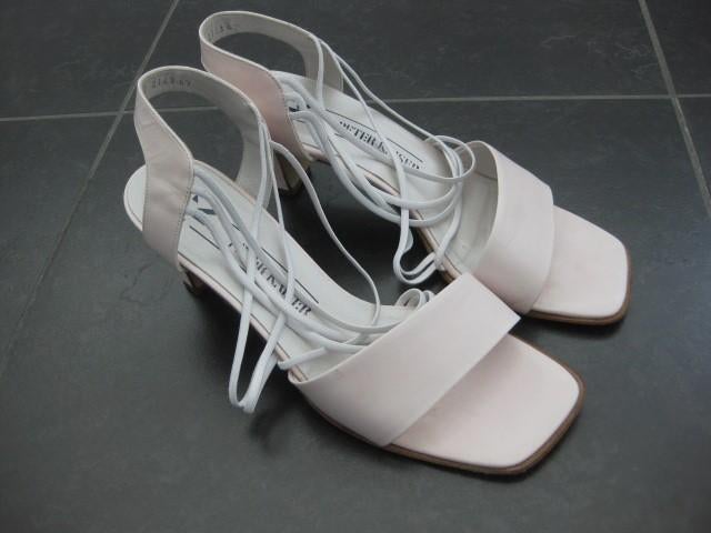Peter Kaiser sandalen met hak, lichtroze maat 6,5, Peter Kaiser, Zo goed als nieuw, Roze, Sandalen of Muiltjes