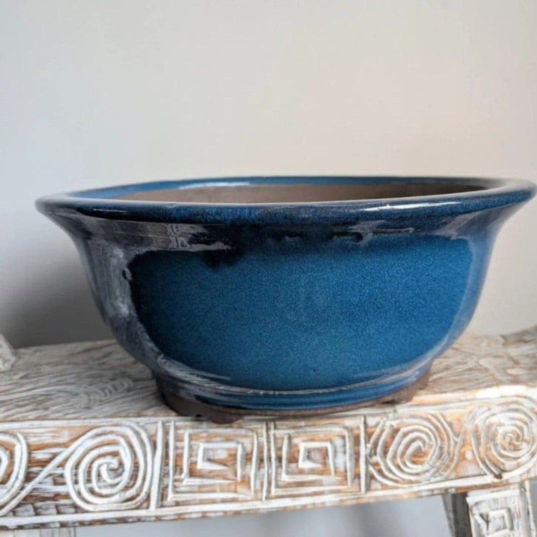 Bonsai pot blauw geglazuurde D=40cm, ., Ophalen of Verzenden, ., Aardewerk