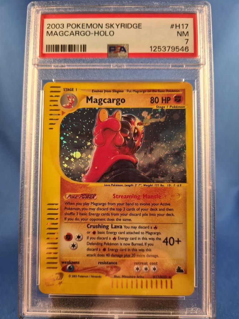 Magcargo H17/144 - Skyridge (PSA 7), Hobby en Vrije tijd, Verzamelkaartspellen | Pokémon, Gebruikt, Verzenden