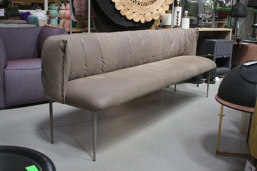 Luxe eetbank + 3 eetkamerstoelen PUFFER Jess leer & stof, Huis en Inrichting, Ophalen, Overige kleuren, Drie, Leer