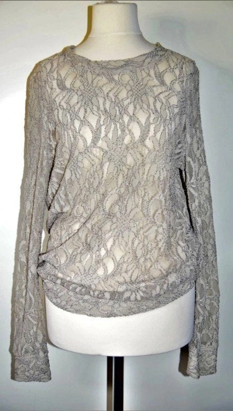 Graumann beige/grijze kanten katoenen top, maat M, Maat 38/40 (M), Graumann, Verzenden, Beige