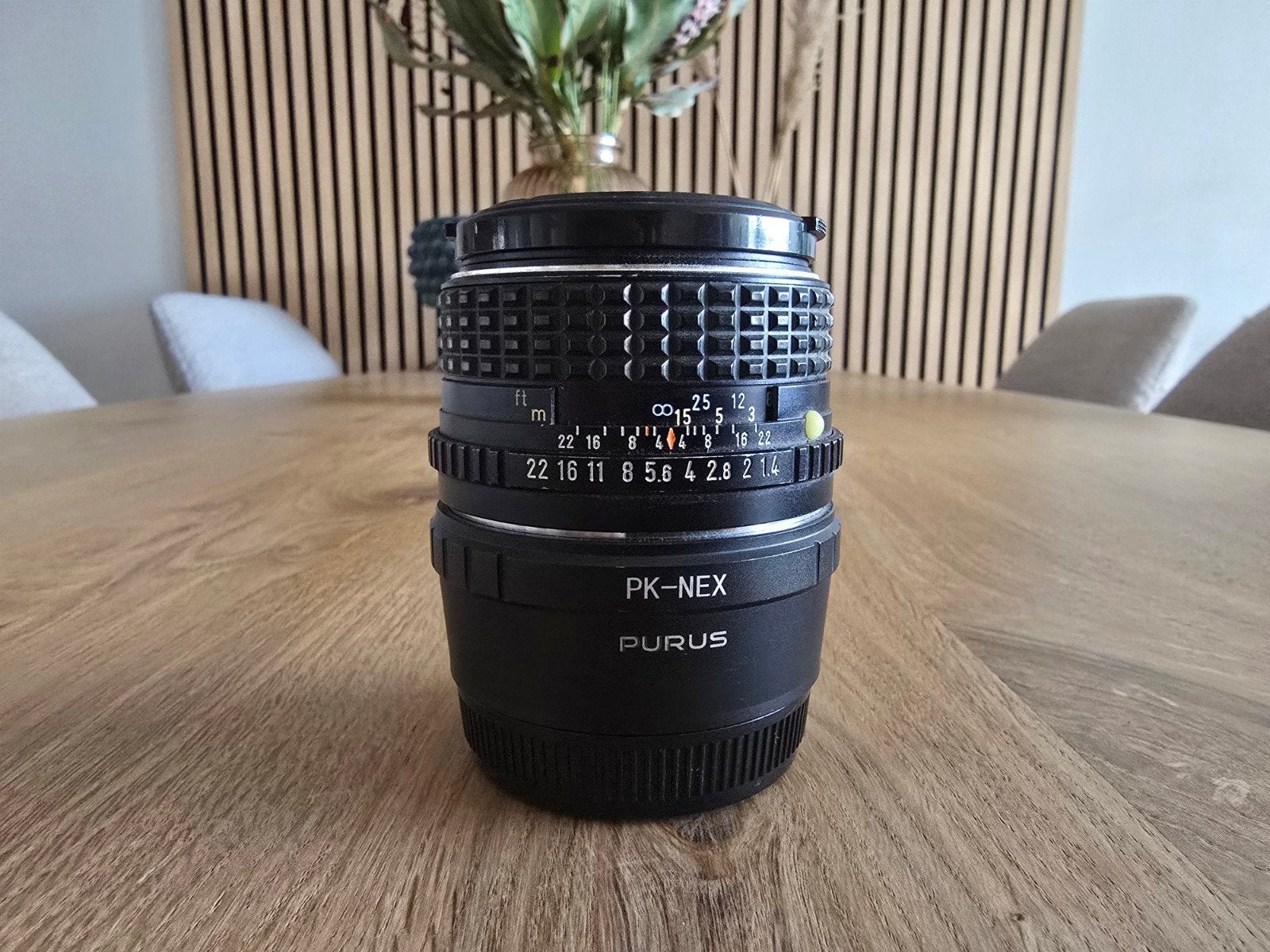 SMC Pentax-M 1:1.4 50mm lens met PK-NEX adapter, Zo goed als nieuw, Standaardlens, Pentax K-mount, Handmatige focus