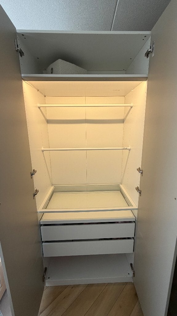 Pax kast wit met forsand beige deuren, Gebruikt, 200 cm of meer, 50 tot 100 cm, 50 tot 75 cm