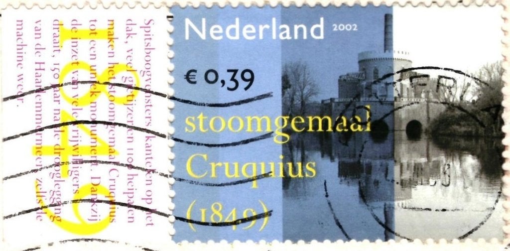 988448 Heinenoord 80+ ZH _ mooie zegel Cruquius stoomgemaal, Ophalen of Verzenden, 1980 tot heden, Gelopen, Zuid-Holland