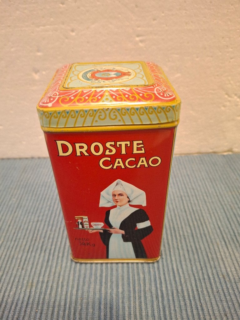 Droste cacao - mooi blikje - 1/4 kilogram, Verzamelen, Ophalen of Verzenden, Zo goed als nieuw, Overige, Droste