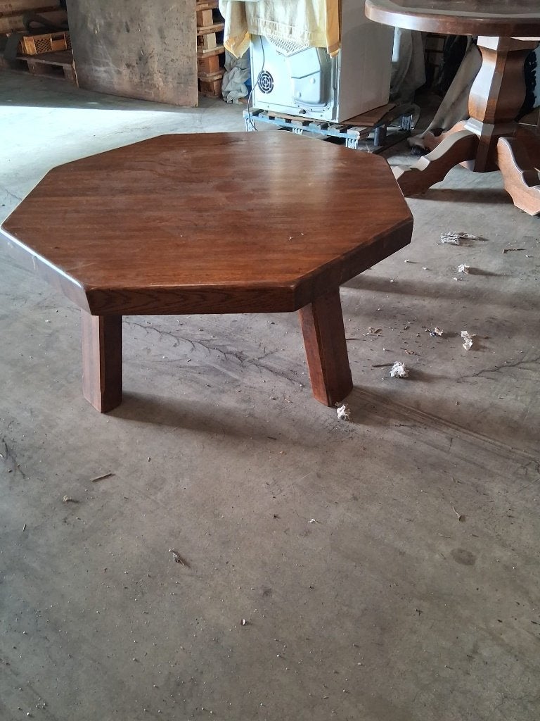 Eettafel en salontafel, massief eiken, Ophalen, Gebruikt, 150 tot 200 cm, 150 tot 200 cm
