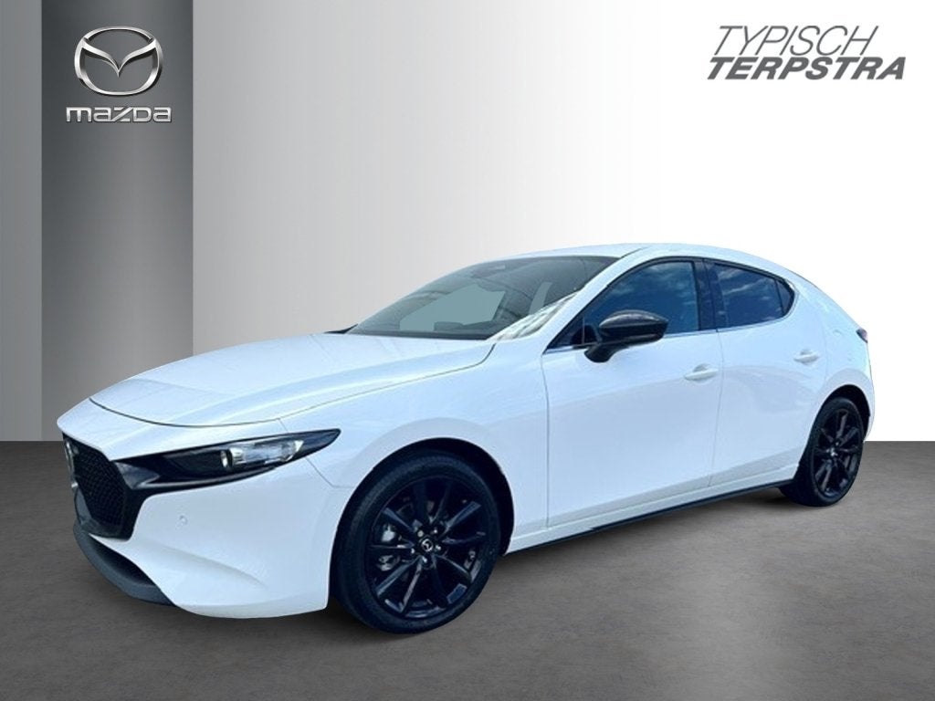 Mazda 3 2.5 e-SkyActive 140pk Homura VOORRAAD VOORDEEL NIEUW, Gebruikt, Zwart, Wit, Handgeschakeld
