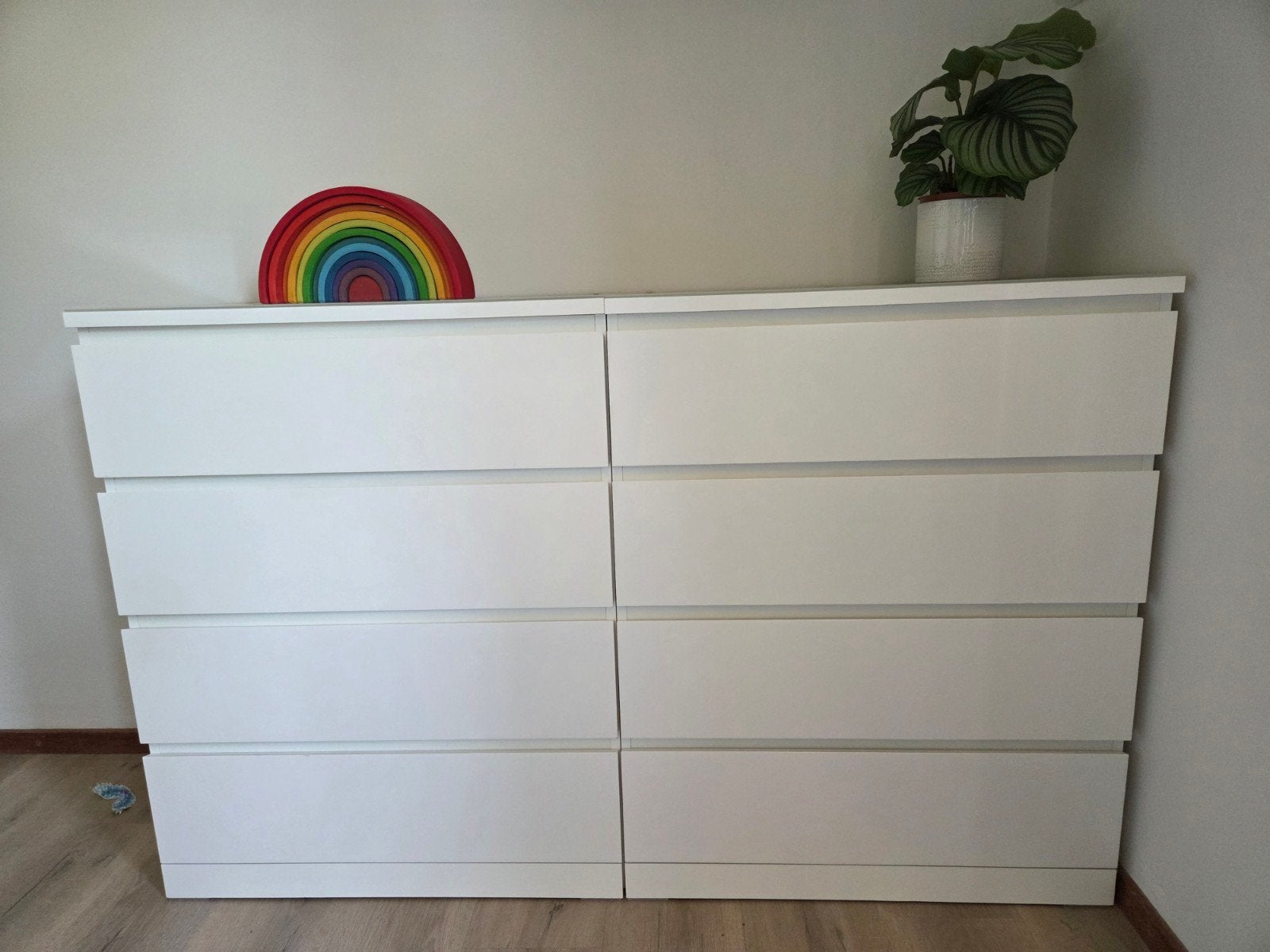 IKEA 2 Wit Malm ladekasten met glasplaten, Ophalen, IKEA Modern, 50 tot 100 cm, Zo goed als nieuw