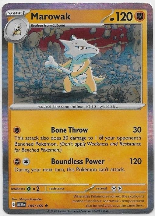 Pokemon 151,  Marowak [holo] 105/165, Verzenden, Nieuw, Losse kaart