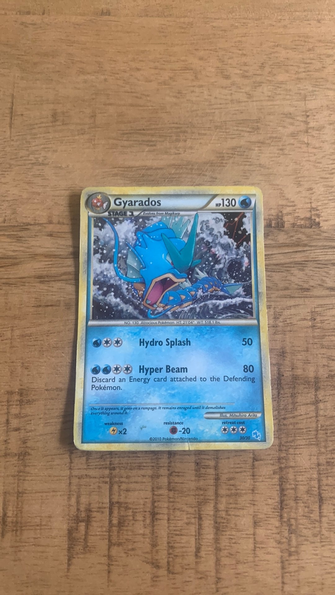Gyarados 30/30 holo, Ophalen of Verzenden, Zo goed als nieuw