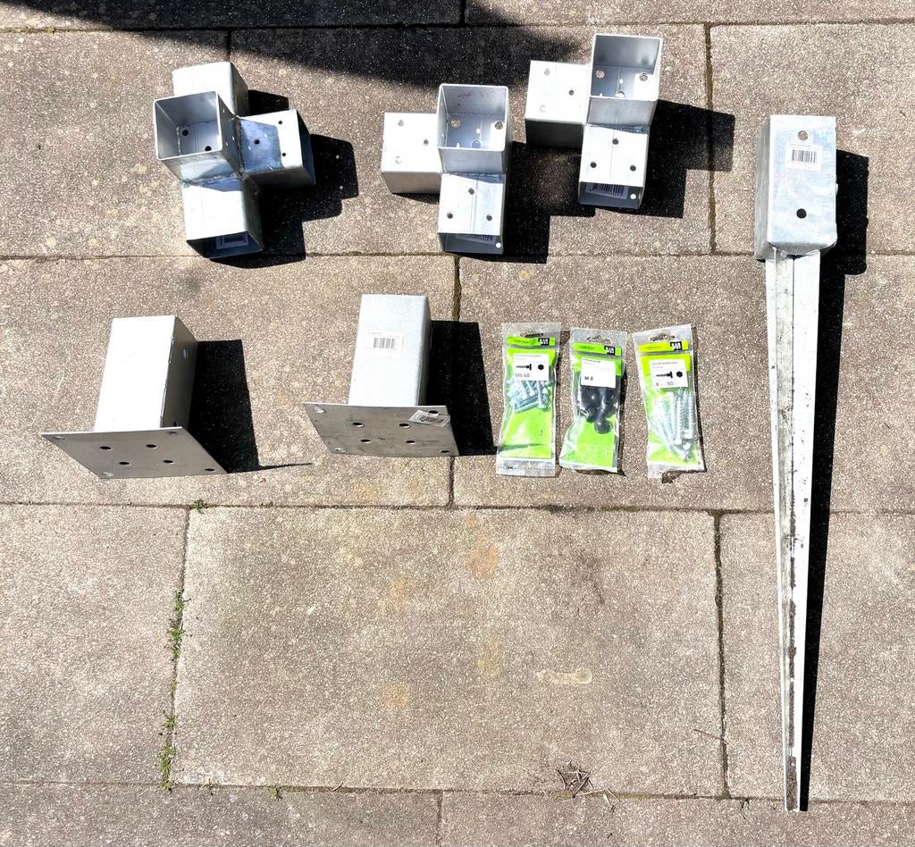 Paalhouders, paalvoeten en bevestigingsmateriaal set, Ophalen, Nieuw, IJzer, Overige typen