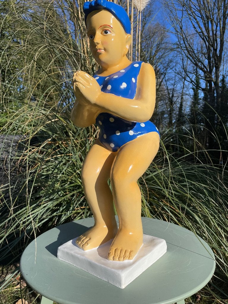 Duikende dame jacuzzi tuin, zwembad, vijver 75cm, Ophalen, Nieuw, Kunststof, Mensenbeeld