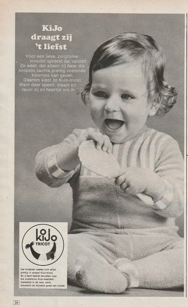 Retro reclame 1969 KiJo kinder pyjama's moeder weet dat, Verzenden, Overige typen
