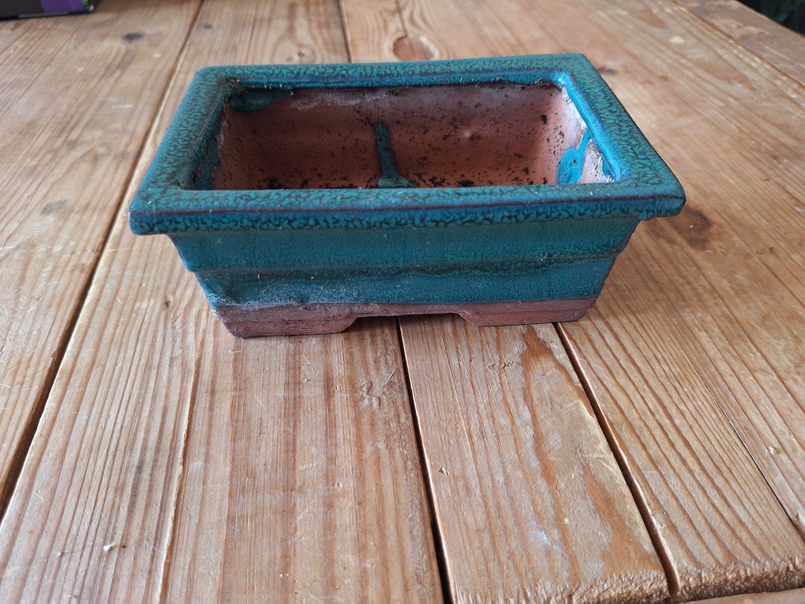 Kleine Rechthoekige Bonsai Pot - Groen Geglazuurd, Ophalen, Minder dan 30 cm