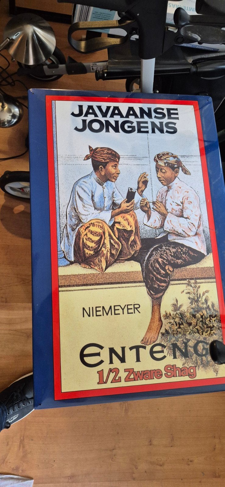 Vintage Javaanse Jongens Reclamebord - Metaal, Ophalen of Verzenden, Gebruikt, Reclamebord