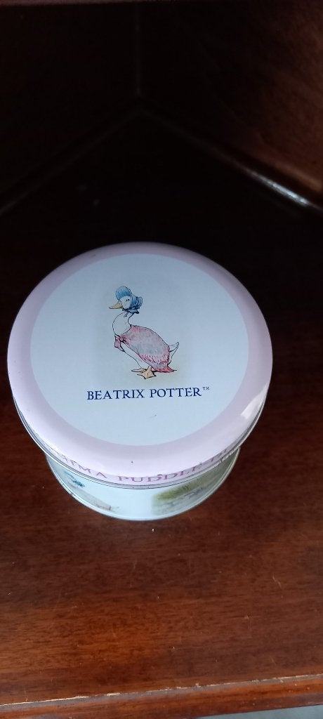 Beatrix Potter Jemima Puddle-Duck blikken trommeltje, Verzamelen, Ophalen of Verzenden, Gebruikt, Koek(jes), Overige merken
