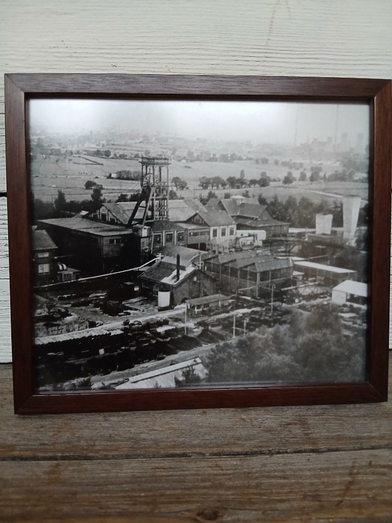 Ingelijste afbeelding van steenkolenmijn ON IV Heksenberg., Verzamelen, Ophalen of Verzenden, 1960 tot 1980, Limburg