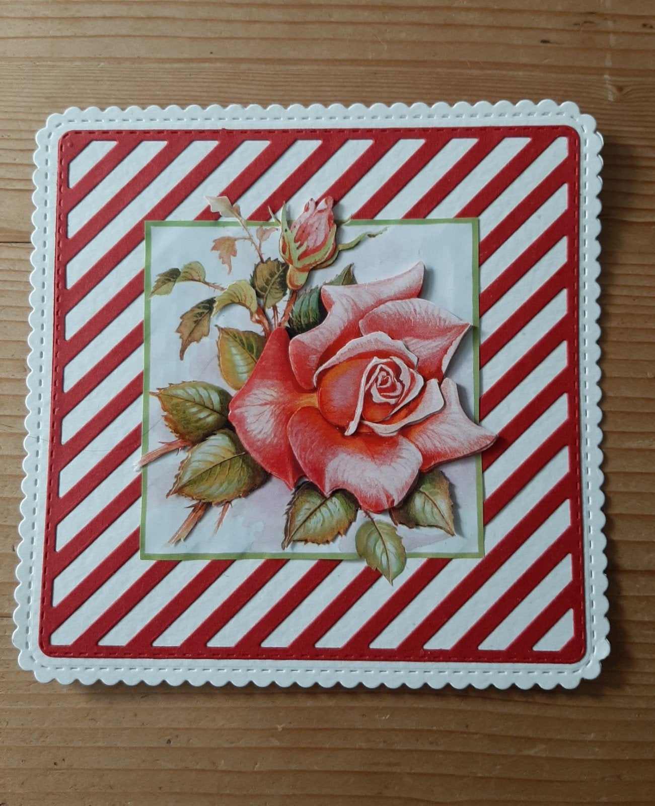 stans kaart opleg met 3d plaatje roos, Ophalen of Verzenden, Nieuw, Overige thema's
