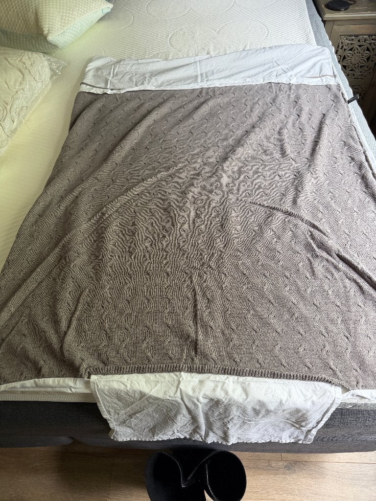 Baby's Only Dekbedovertrek Kabel Uni Taupe 100x135 cm, Ophalen of Verzenden, Zo goed als nieuw, Jongetje of Meisje, Dekbedovertrek