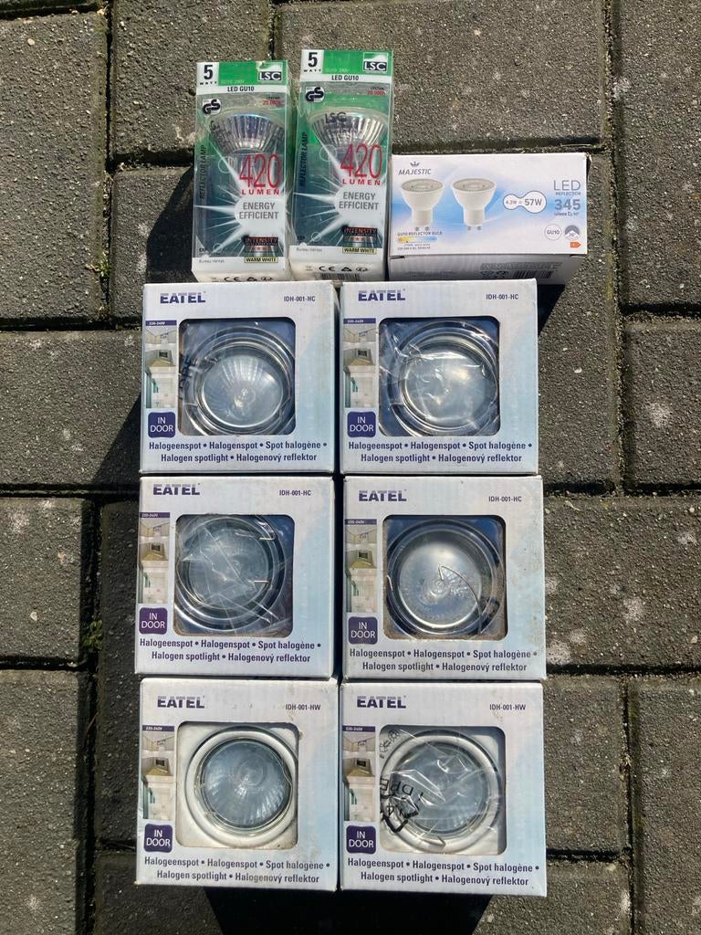 Inbouwspots en LED-lampen GU10 - Diverse sets, Huis en Inrichting, Lampen | Losse lampen, Ophalen, Minder dan 30 watt, Overige typen