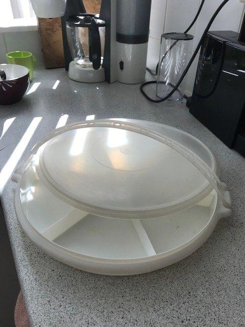Vintage Tupperware serveerschaal, bakjes etc., Ophalen of Verzenden, Gebruikt, Wit, Schaal