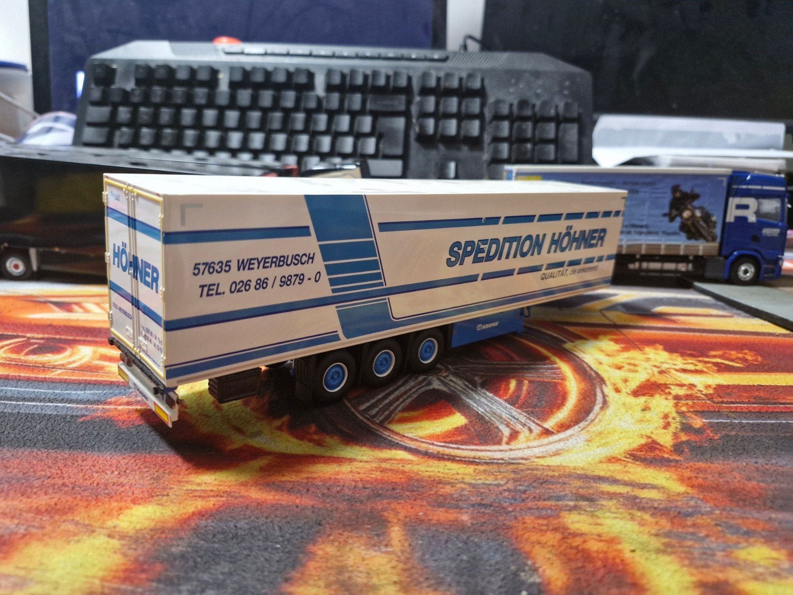 Tekno Trailer Spedition Höhner 1/50 - B keuze, Ophalen of Verzenden, Gebruikt, Bus of Vrachtwagen, Tekno