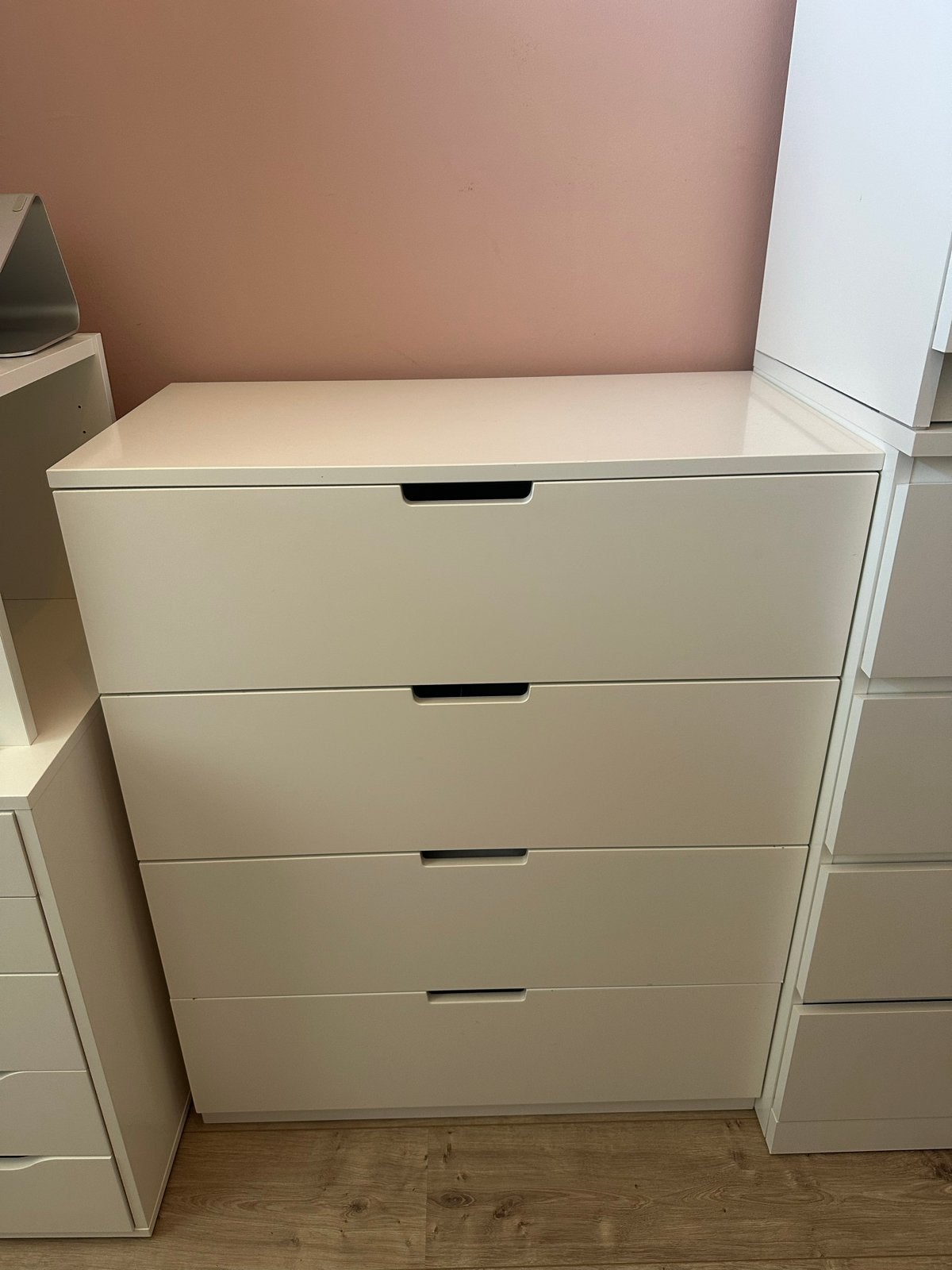 IKEA NORDLI Ladekast met 4 lades - wit, Ophalen, Overige materialen, Gebruikt, 100 tot 150 cm