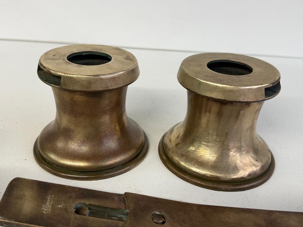 2 x bronzen lier met hendel, Ophalen of Verzenden, Gebruikt