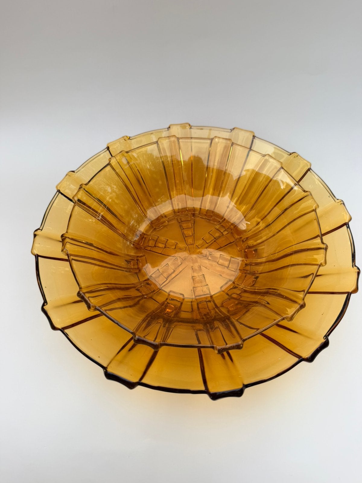 Set van2 Vintage ArtDeco Schalen –Amber Persglas (Jaren '30), Ophalen of Verzenden
