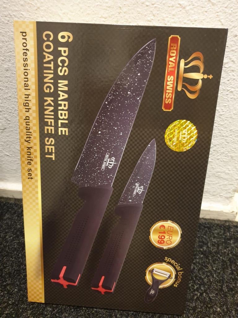 Royal Swiss 6-delige Marmer Coating Messenset, Ophalen of Verzenden, Nieuw