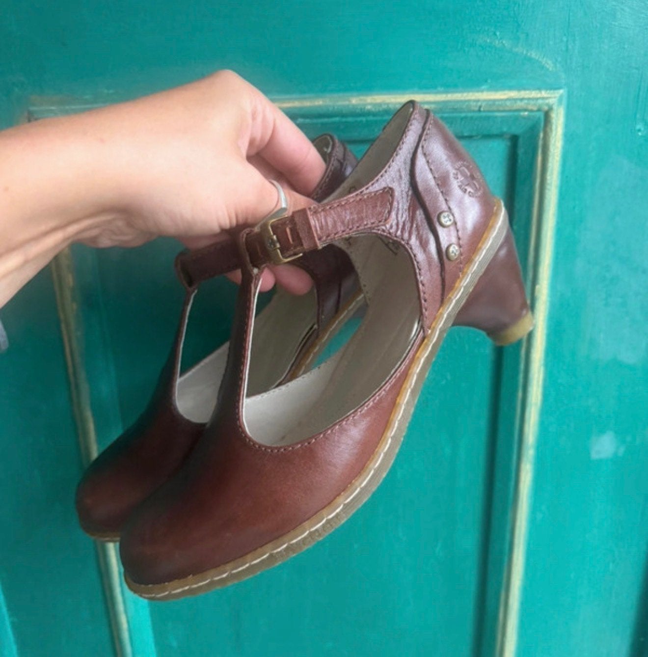 Dr. Martens T-Bar Mary Jane Kitten Heels - EU 37, Ophalen of Verzenden, Zo goed als nieuw, Bruin, Pumps