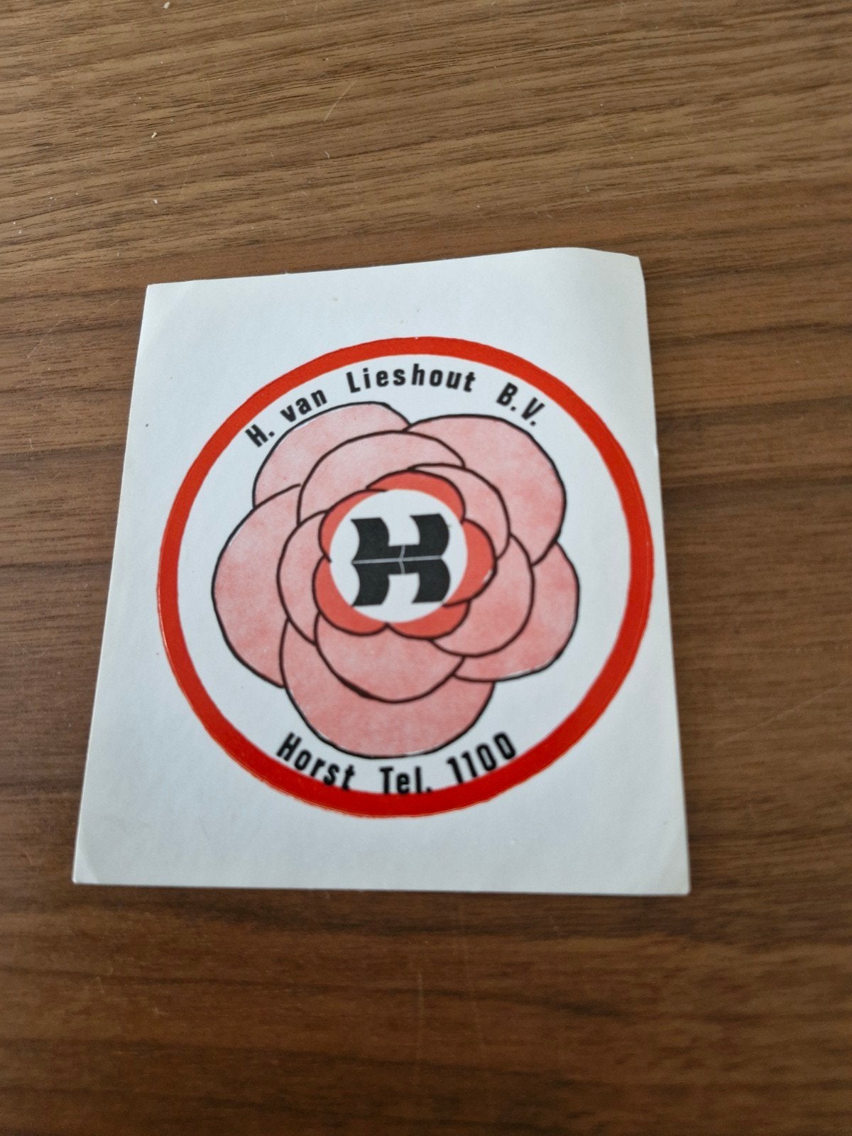 11127 Vintage sticker H. van Lieshout B.V. Horst Tel. 1100, Verzamelen, Ophalen of Verzenden, Gebruikt, Bedrijf of Vereniging